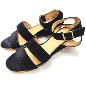 CLARK'S ORGINALS  Ankle Strap Natural Crepe Heels Women's Leather Wedges Size 9M